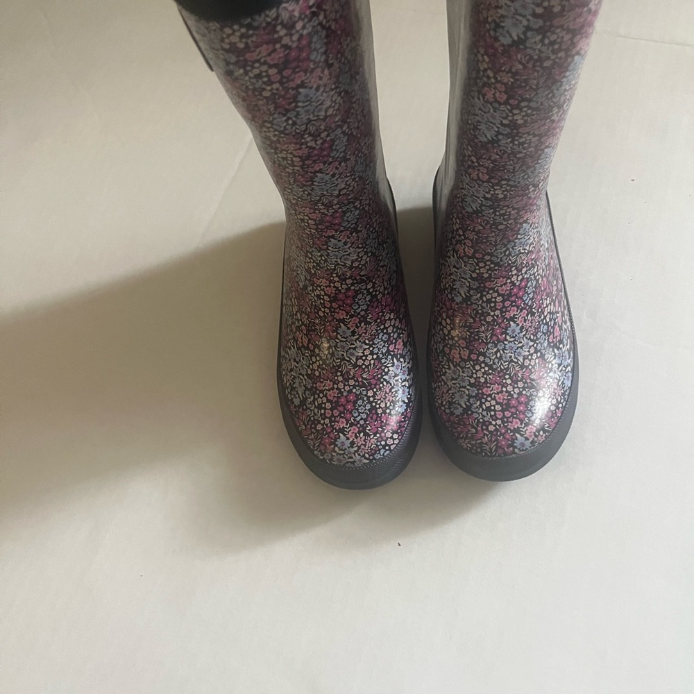 Joe Fresh Kids Floral Boots - Pink and Black